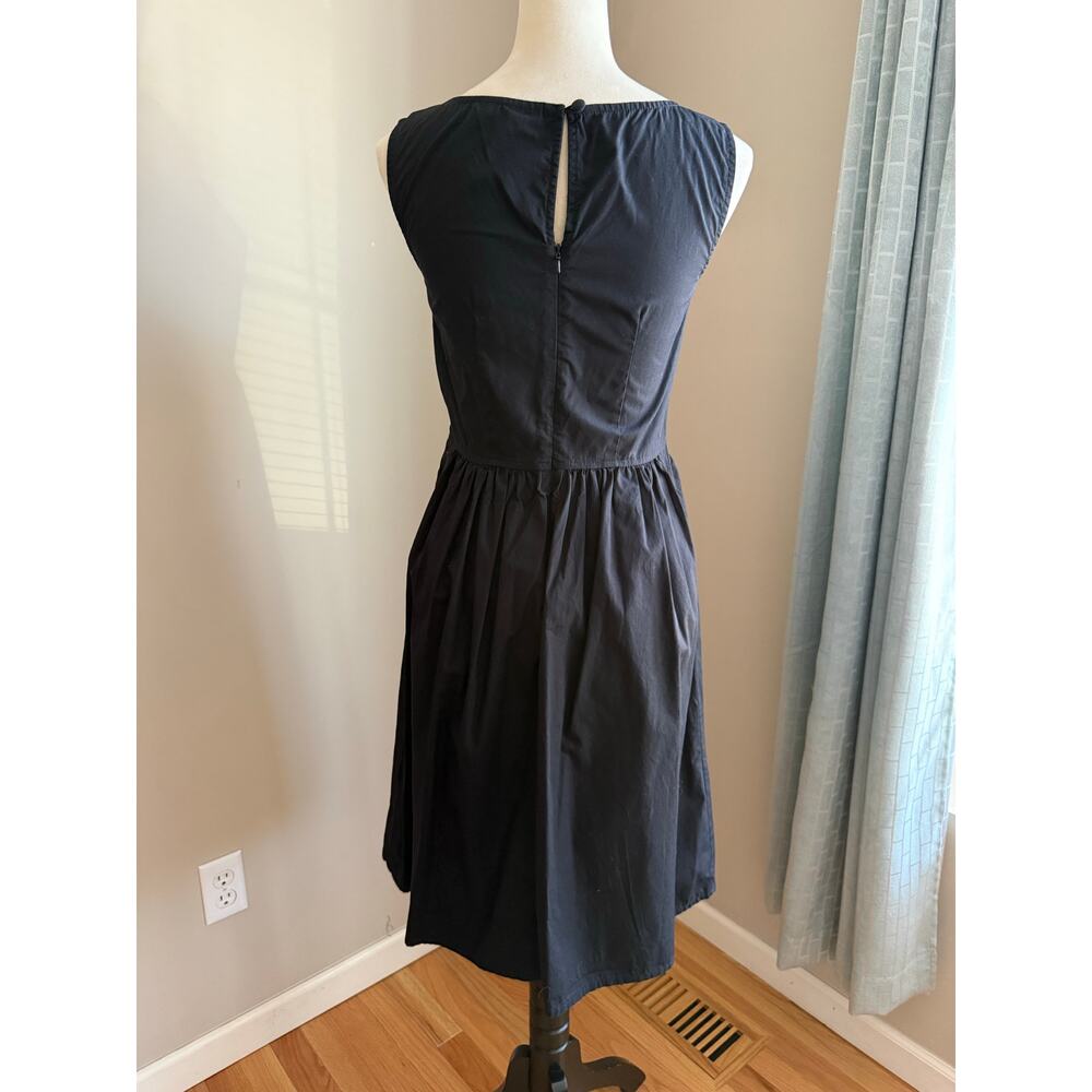 eShakti Cotton Embroidered A Line Dress Gold Botanical Pockets Sz S Event Party - Picture 4 of 11